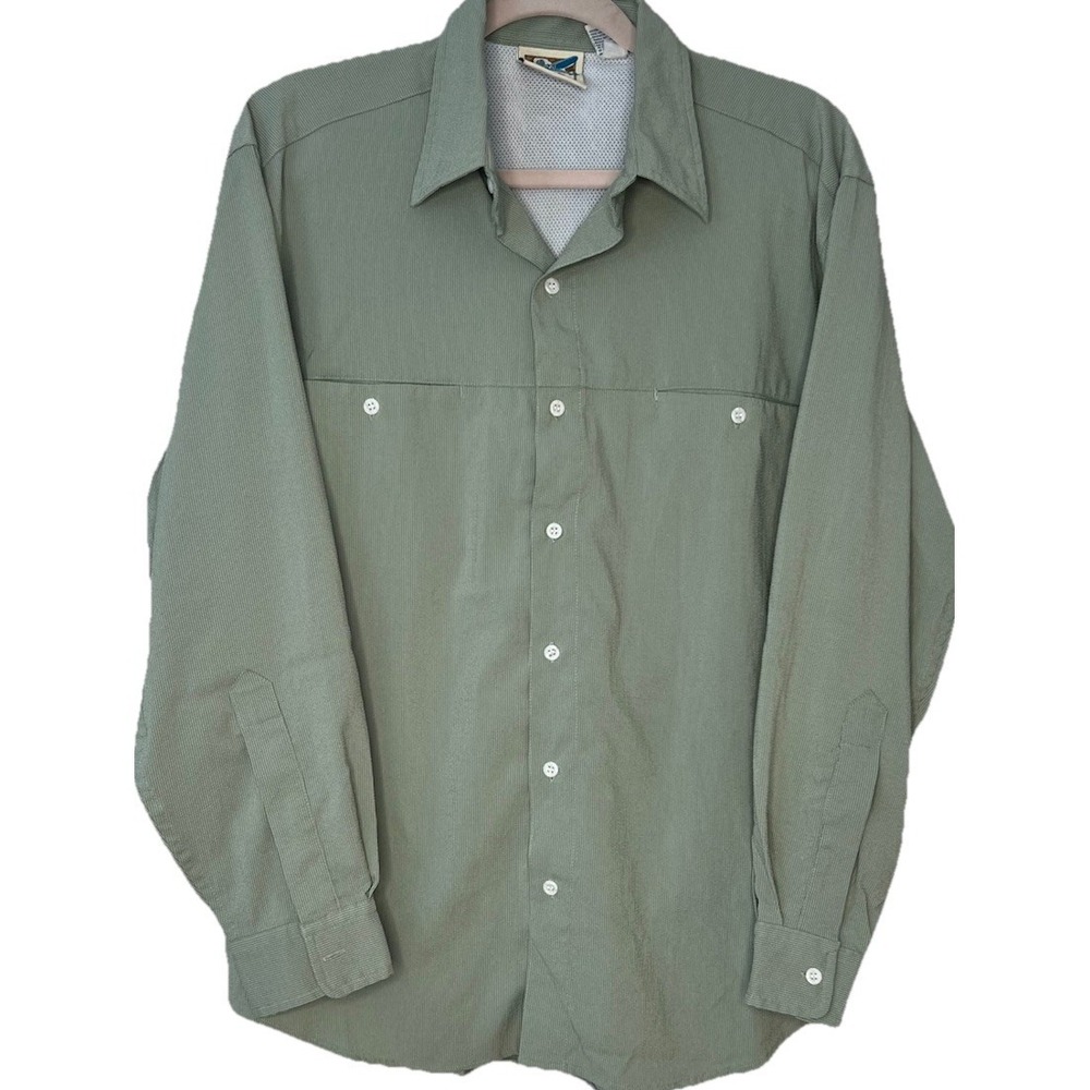 Vintage TravelSmith Fishing Shirt Mens M Green Vented EUC